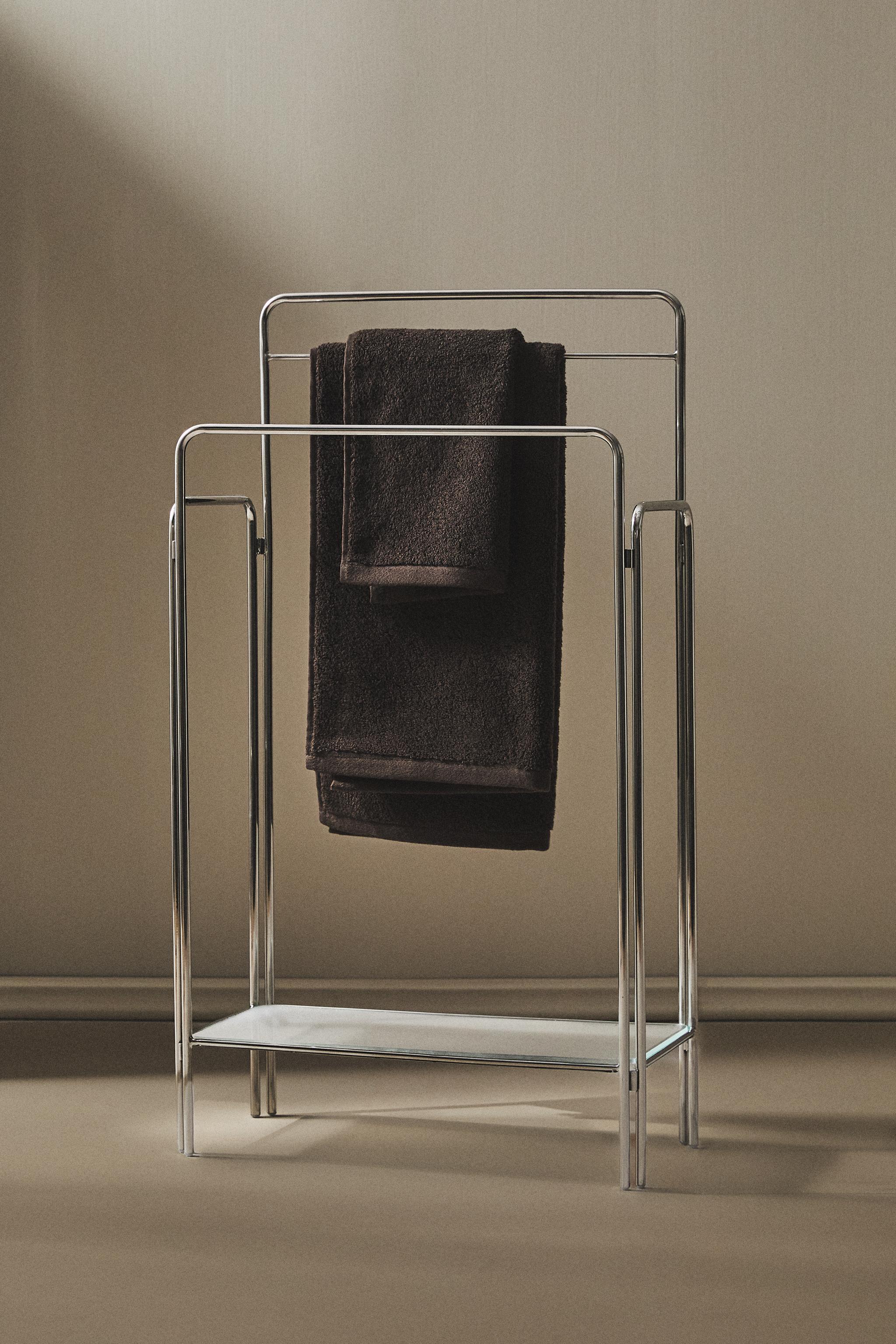 PORTE-SERVIETTES ACIER ET VERRE